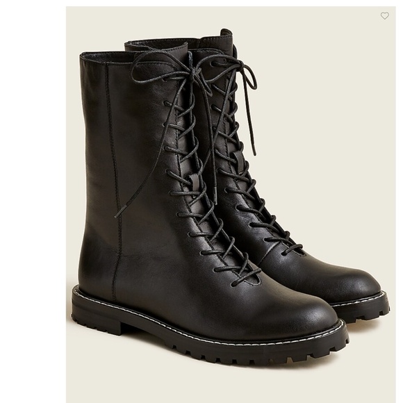 J Crew Gwen lug-sole leather lace-up tall shaft boots - Picture 6 of 6